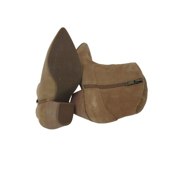 Lucky Brand Ellmay Western Style Brown Suede Ankle Boots Size 9M - Picture 7 of 7